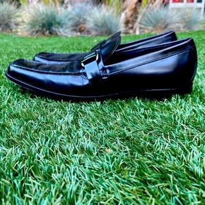 Salvatore Ferragamo black leather dress shoe